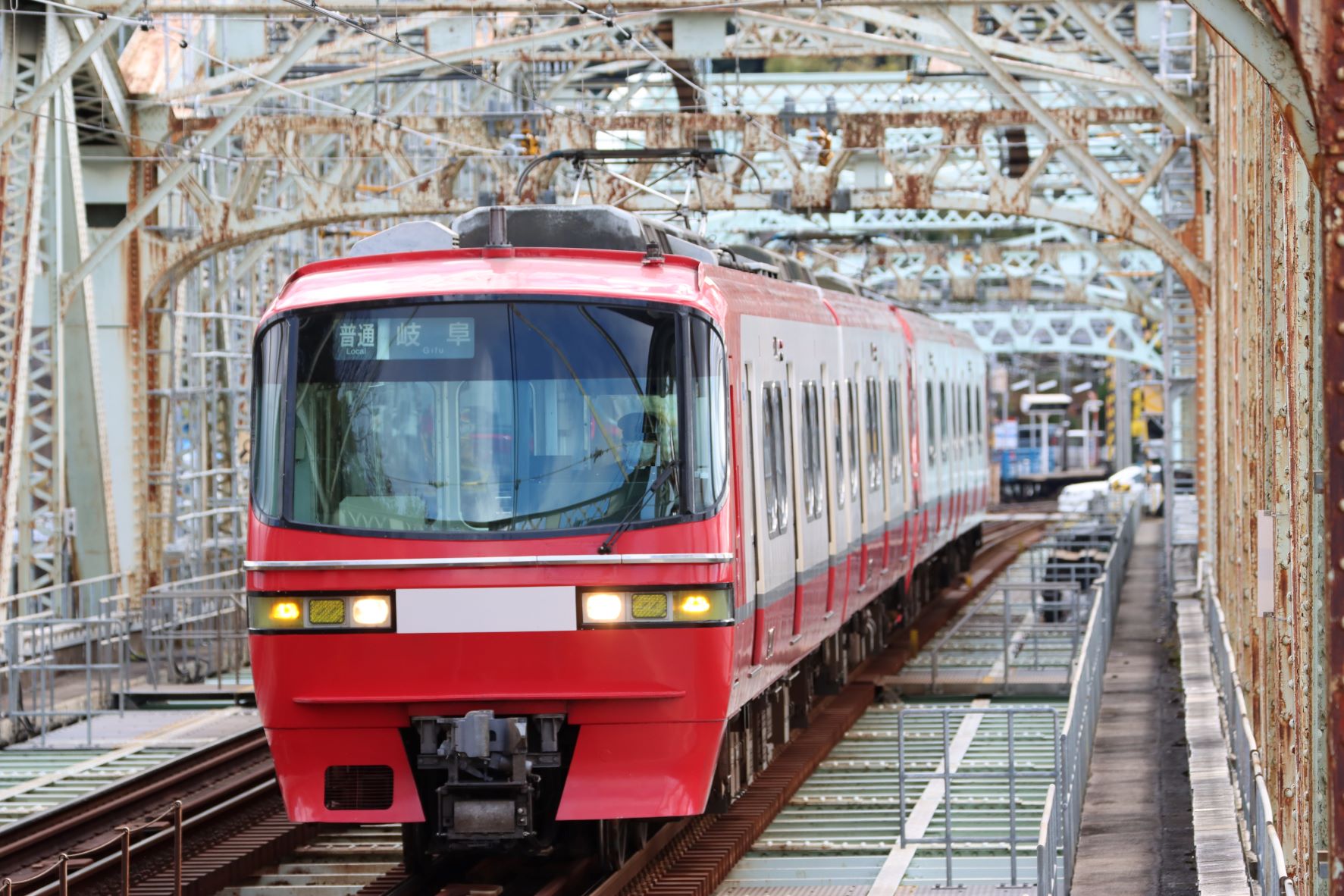 犬山橋を渡る1800系重連の1163列車